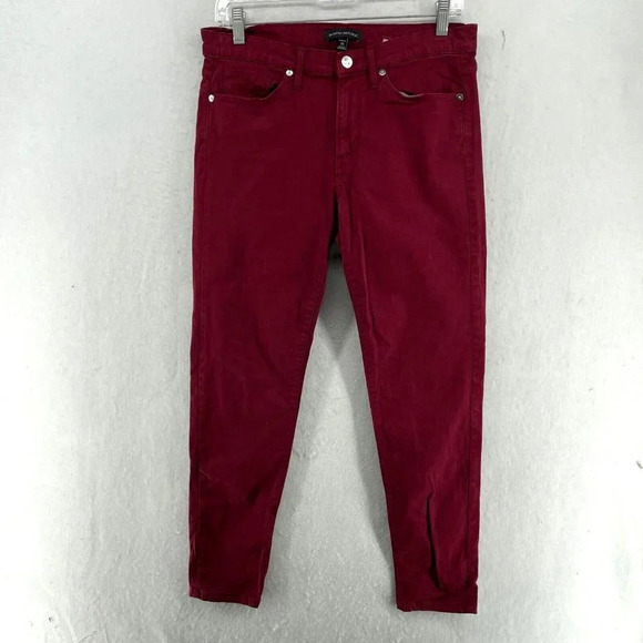Banana Republic Skinny Pants Womens Sz 28 Burgundy Regular Mid-Rise Slim Stretch - Picture 1 of 12